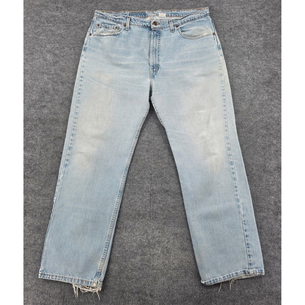 Levis 505 Regular Fit Straight Leg Jeans Light Wash 40x30 Made in USA Vintage